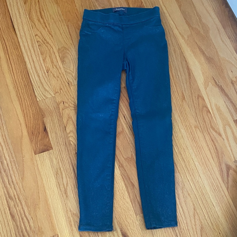 Old Navy Sparkling Teal Blue Leggings 8